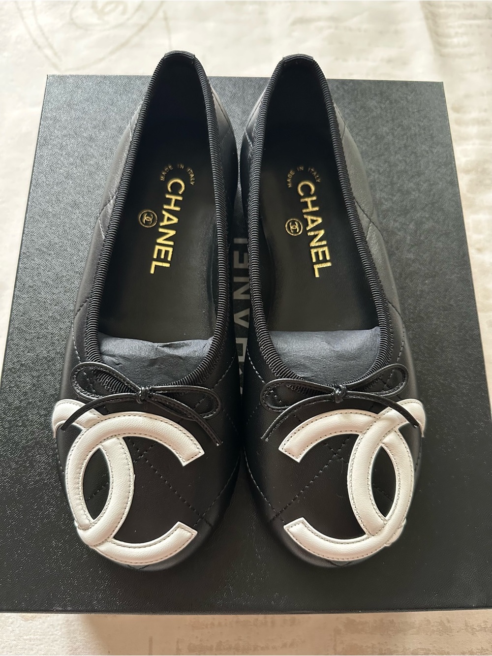 Chanel 26M Coco Beach Cambon Flats
Black Color Size 36